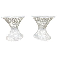 russell woodard spun fiberglass side tables
