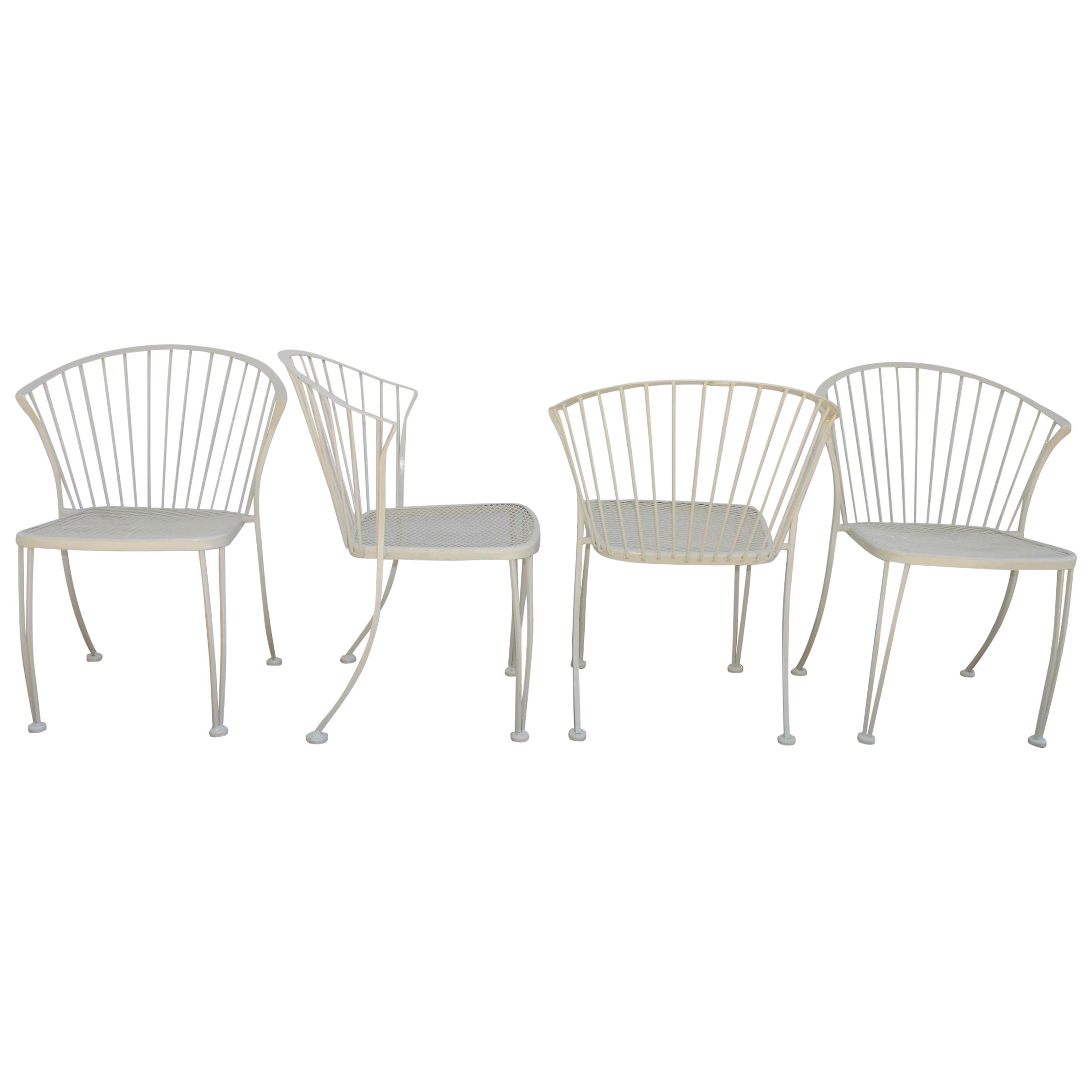 Russell Woodard Style Pinecrest Outdoor Wrought Iron Chairs - Set of 4