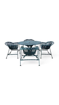 Russell Woodard Sunburst Wrought Iron Outdoor Patio Set