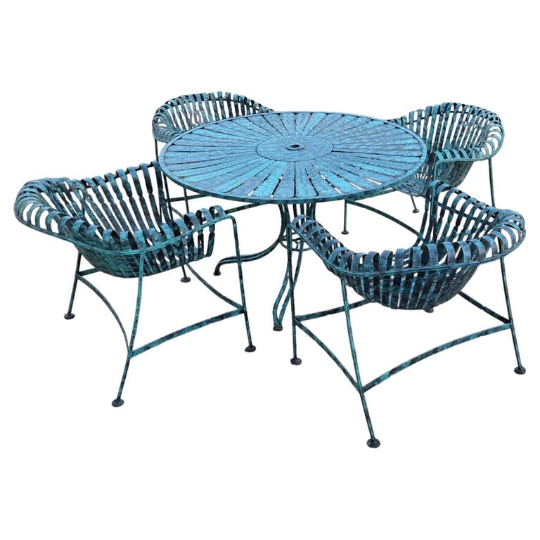 Russell Woodard Sunburst Schmiedeeisen Terrassenset im Angebot bei 1stDibs Deutschland