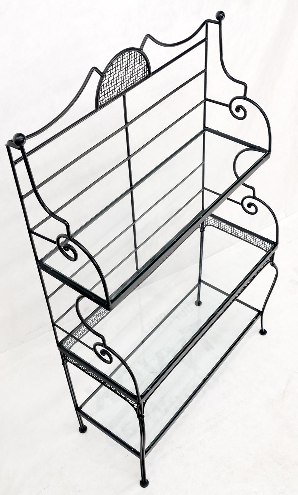 wrought iron bakers rack with marble shelves