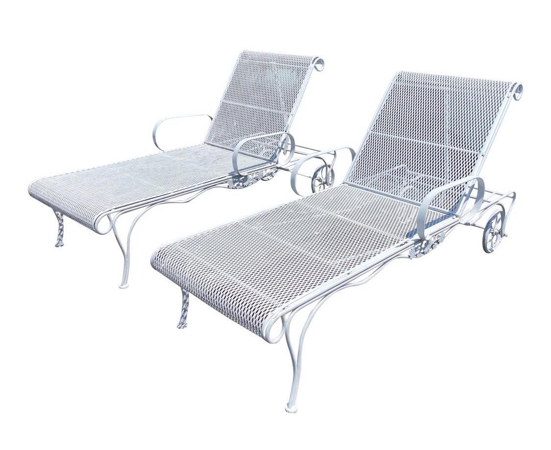 Russell Woodward Pair of White Chaise Lounges Longes Chairs Sculptura 1