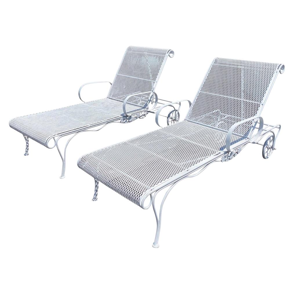 Russell Woodward Pair of White Chaise Lounges Longes Chairs Sculptura