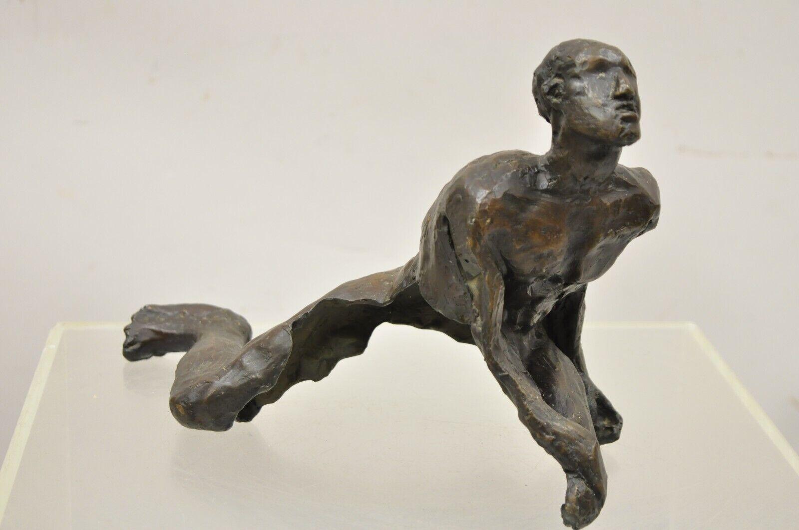 Russell Wray Brutalist Cast Bronze Abstract Male Nude Figure Sculpture Signed For Sale 8