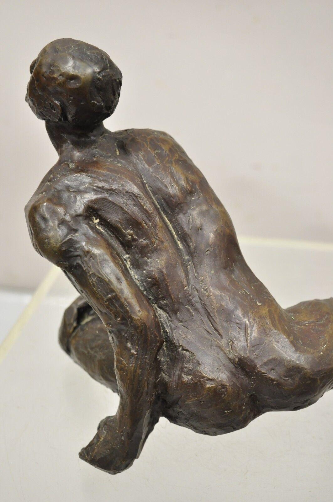 Russell Wray Brutalist Cast Bronze Abstract Male Nude Figure Sculpture Signed In condizioni buone in vendita a Philadelphia, PA
