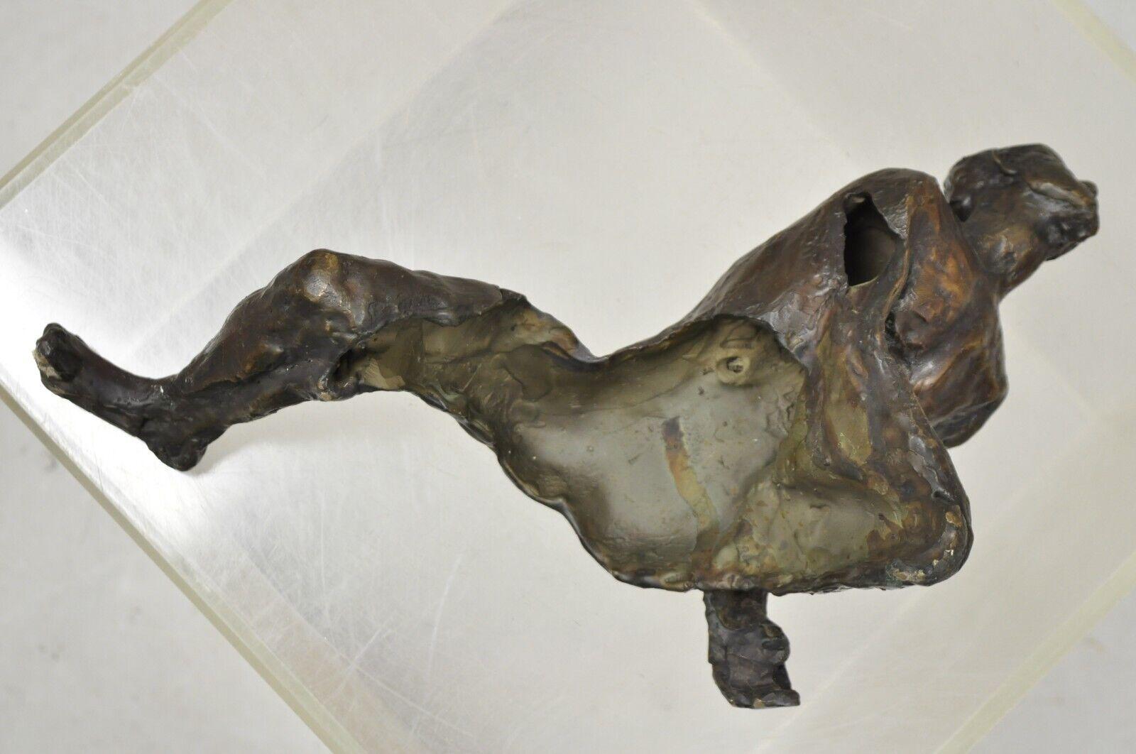 Sculpture de nu masculin abstrait en bronze coulé brutaliste Russell Wray signée en vente 3