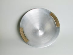 Bol en aluminium filé Russell Wright avec enveloppe en raphia.