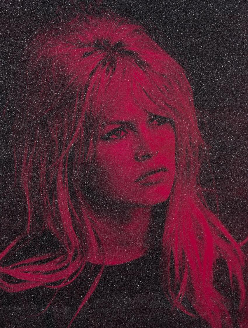 BARDOT 2017 - Diamond dust - dark pink - Mixed Media Art by Russell Young