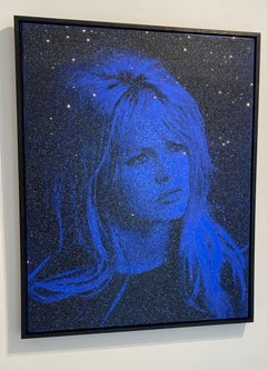BARDOT - St. Tropez Royal Bleu - Ltd Ed 9/13 - Poussière de diamants sur lin - Encadré