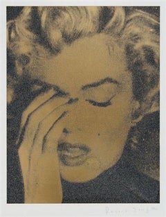 Marilyn Crying, Liquid Gold on Paper