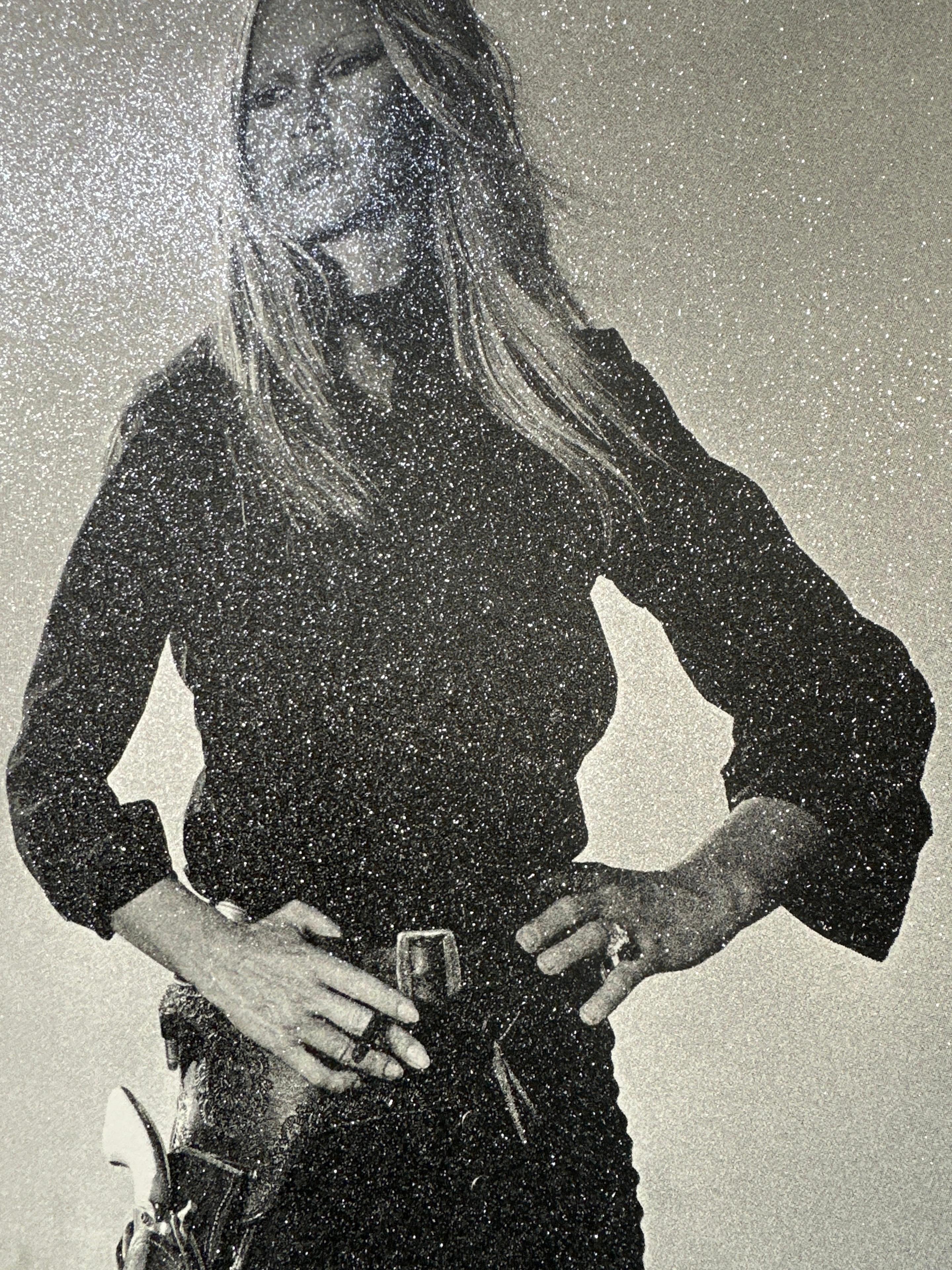 Bardot Cowgirl - Gris Portrait Painting par Russell Young