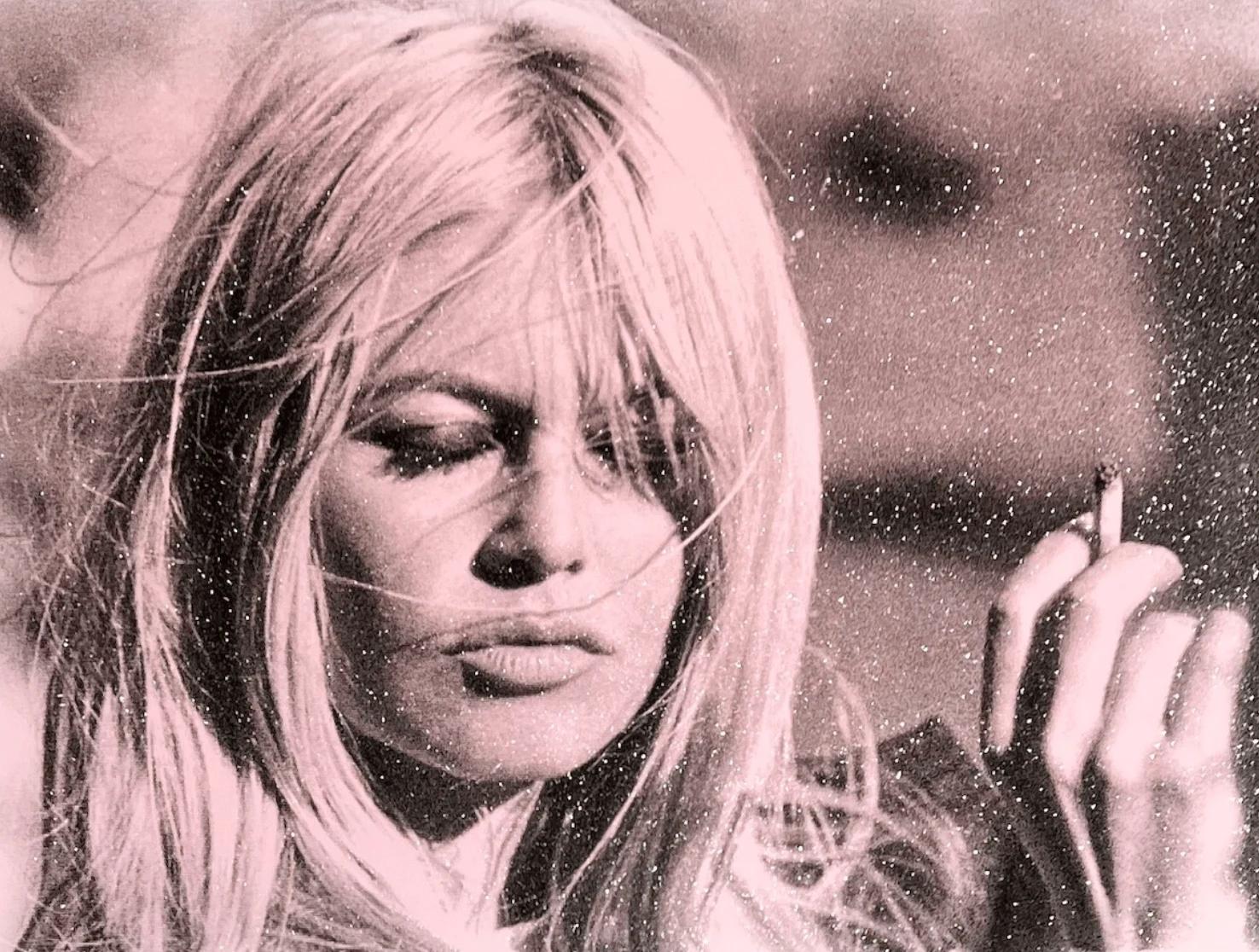 Bardot Thunder, Bruised Pink - Painting by Russell Young