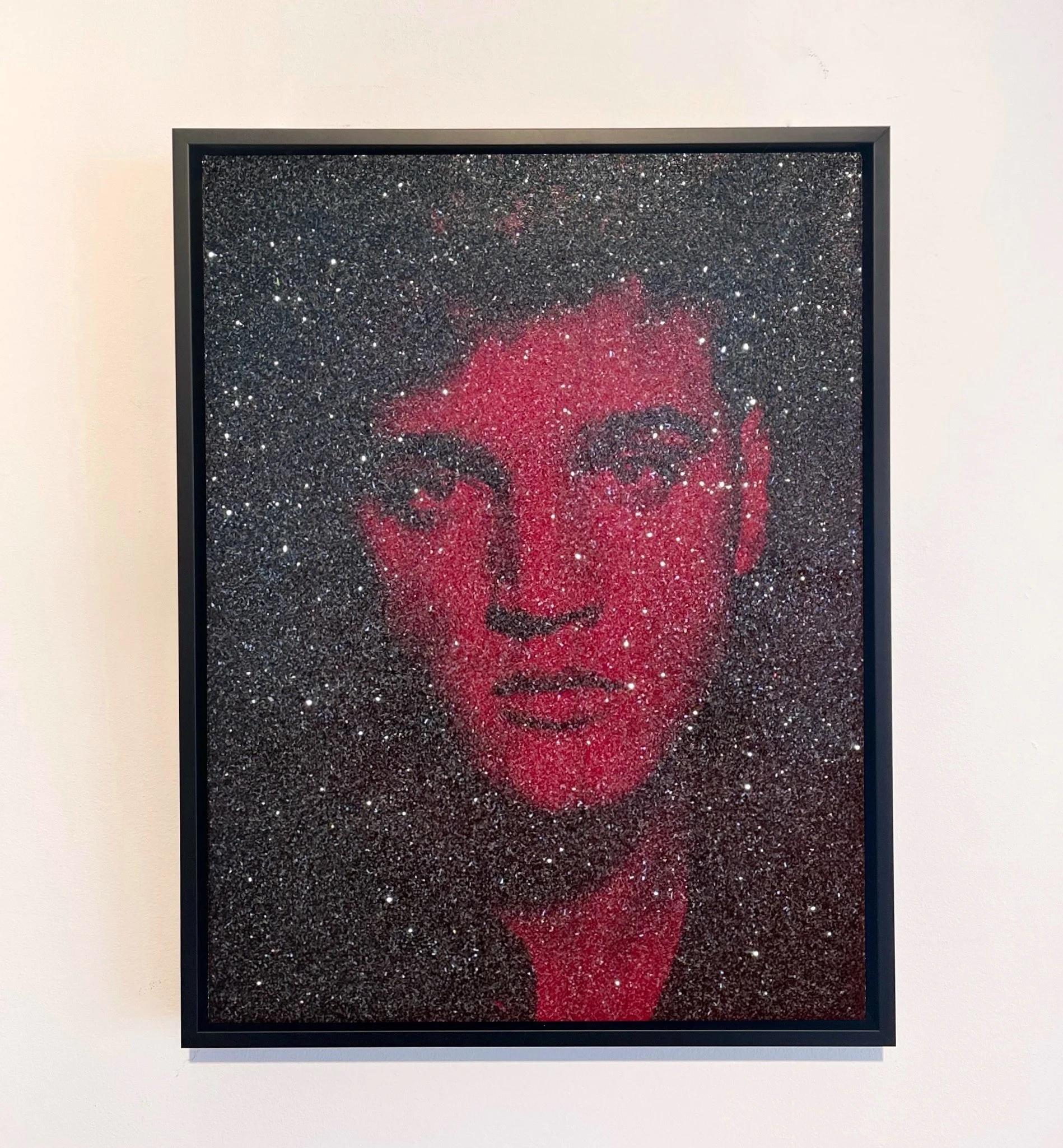 Elvis Burning Love, Graceland Deep Maroon - Painting by Russell Young