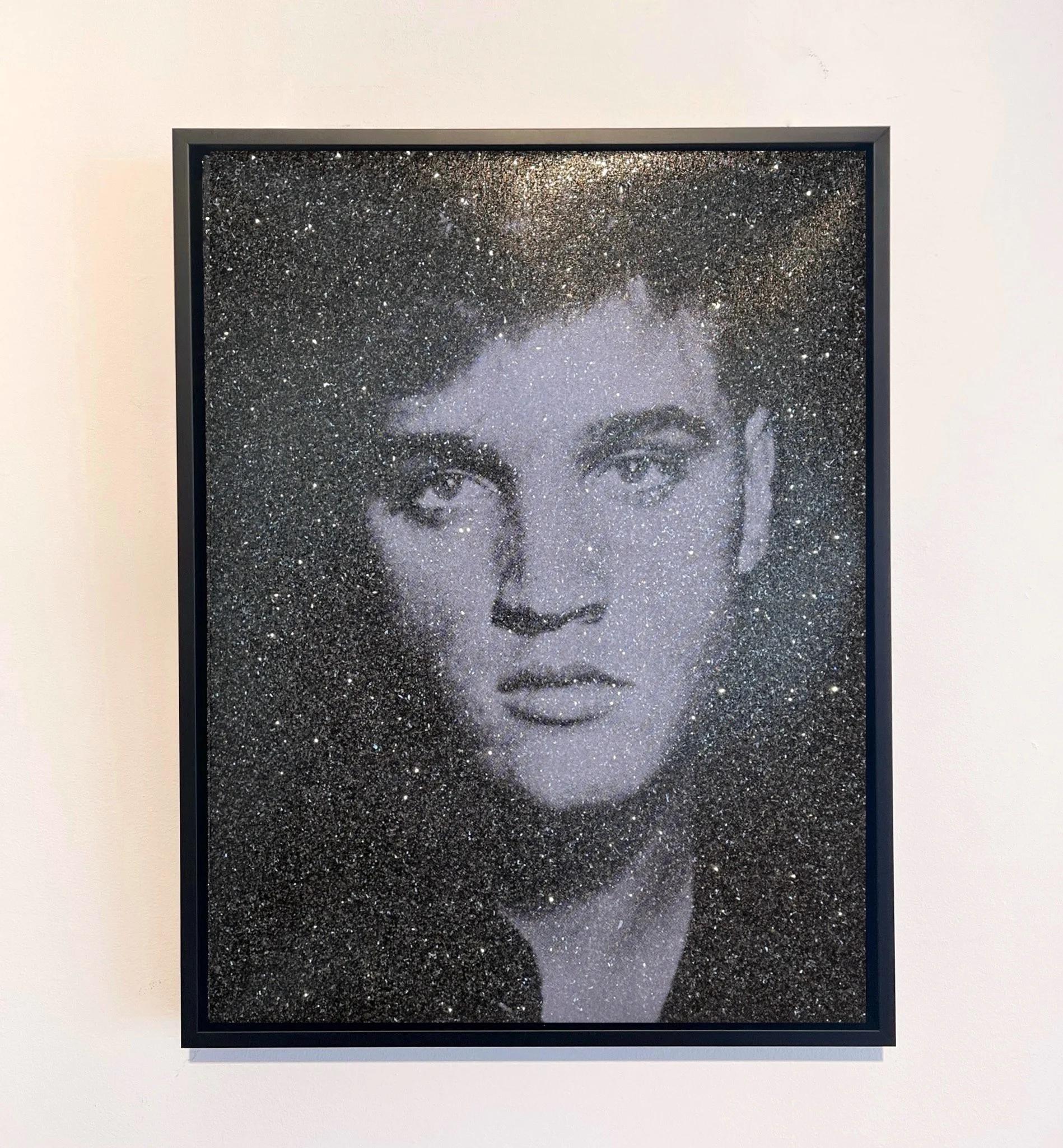 Elvis Burning Love, Violet - Painting di Russell Young
