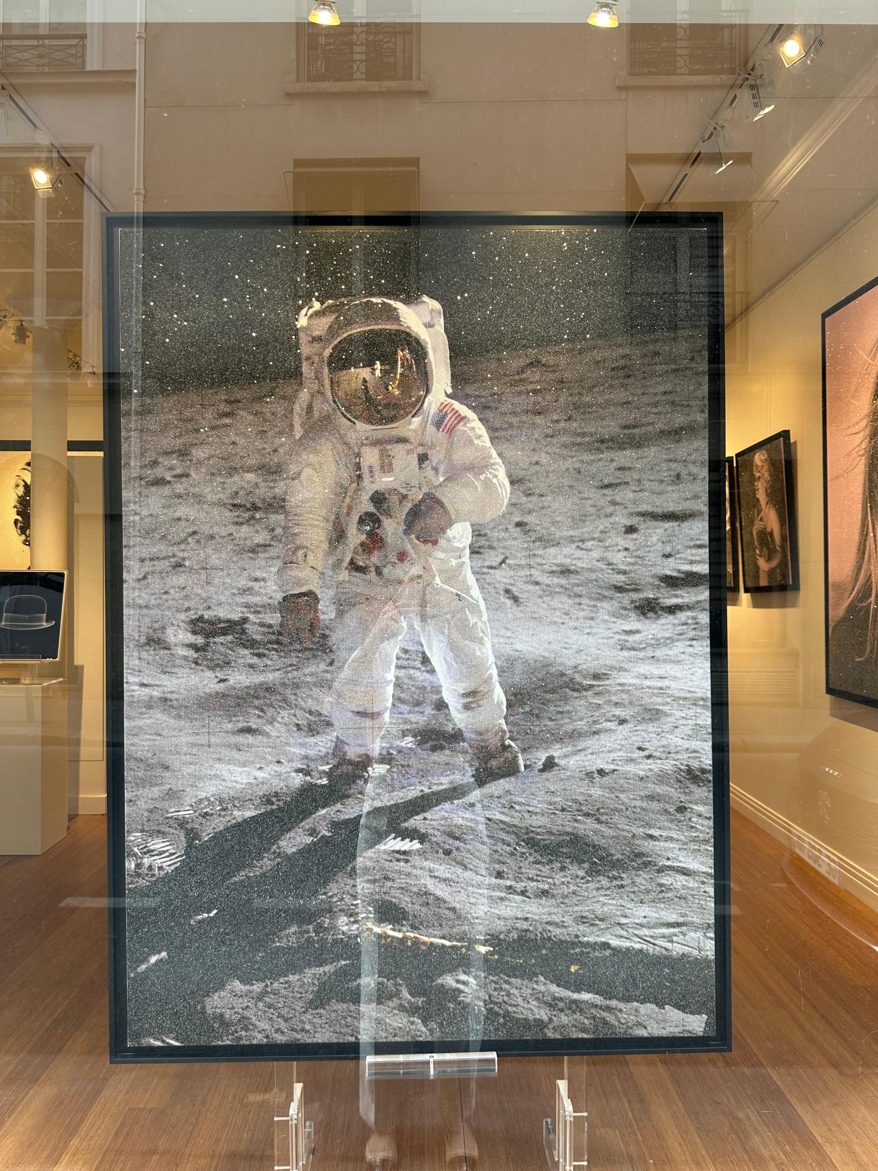Original and unique artwork by Russell Young.
Four color acrylic paint, diamond dust hand pulled screen print on linen, unframed dimensions 62 x 45 inches, 2024, from the series 