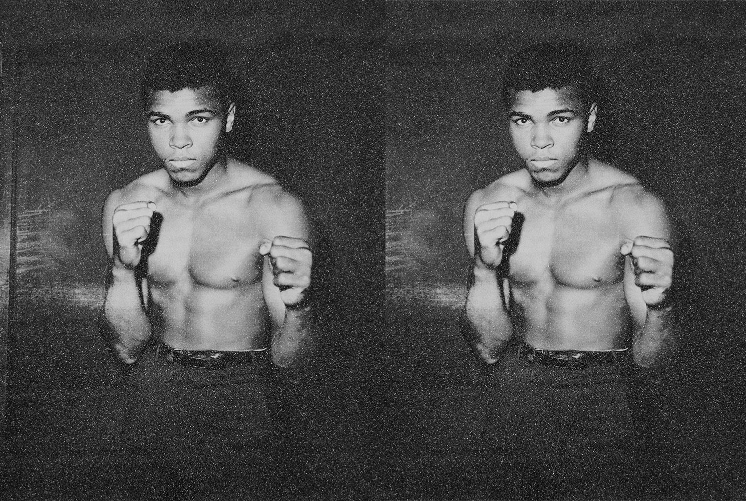 Ali Diptych, Thunder White - Photograph by Russell Young