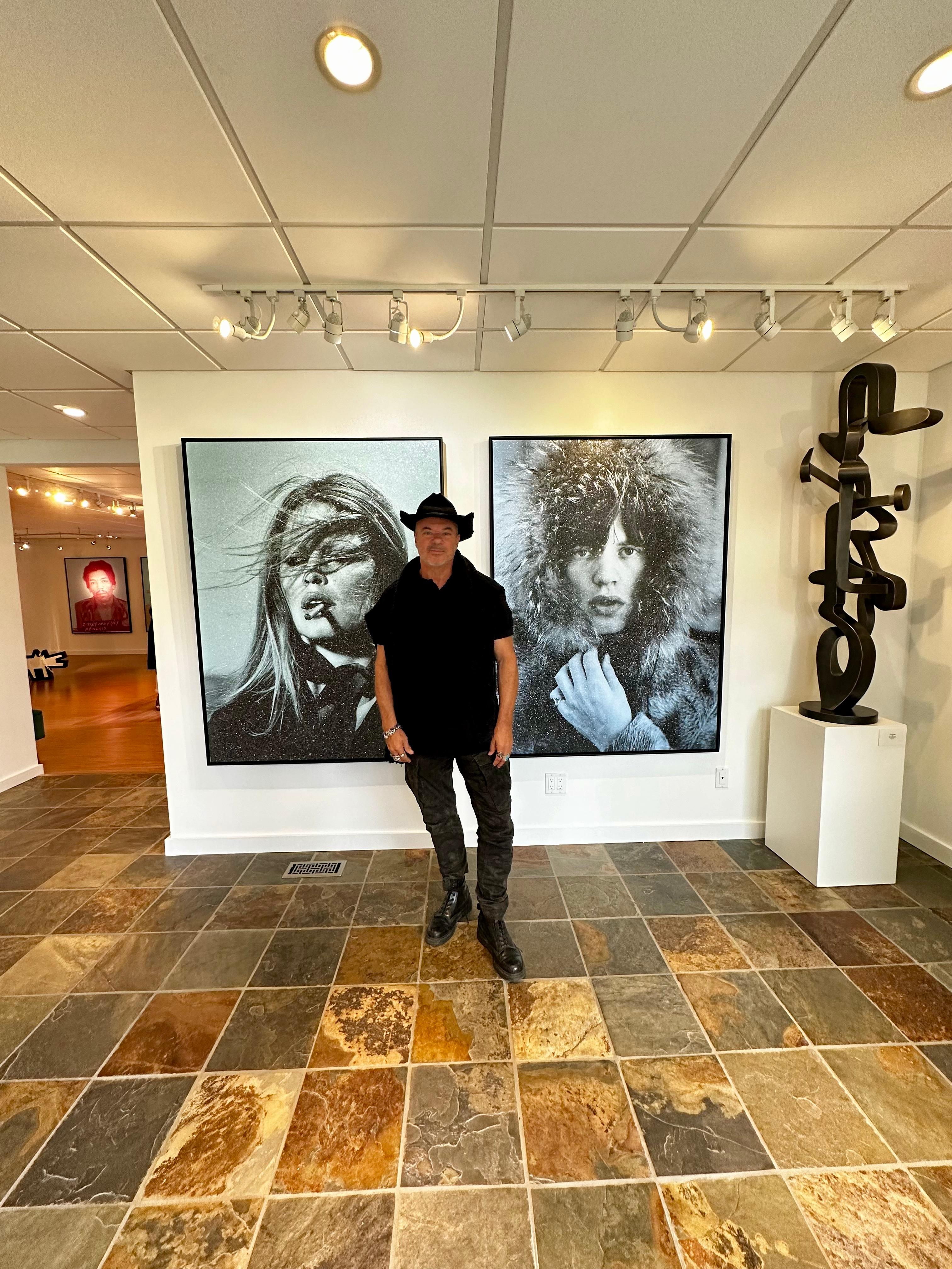 Bardot Supreme - Luna Blue - SOLD - other sizes available - Pop Art Mixed Media Art by Russell Young