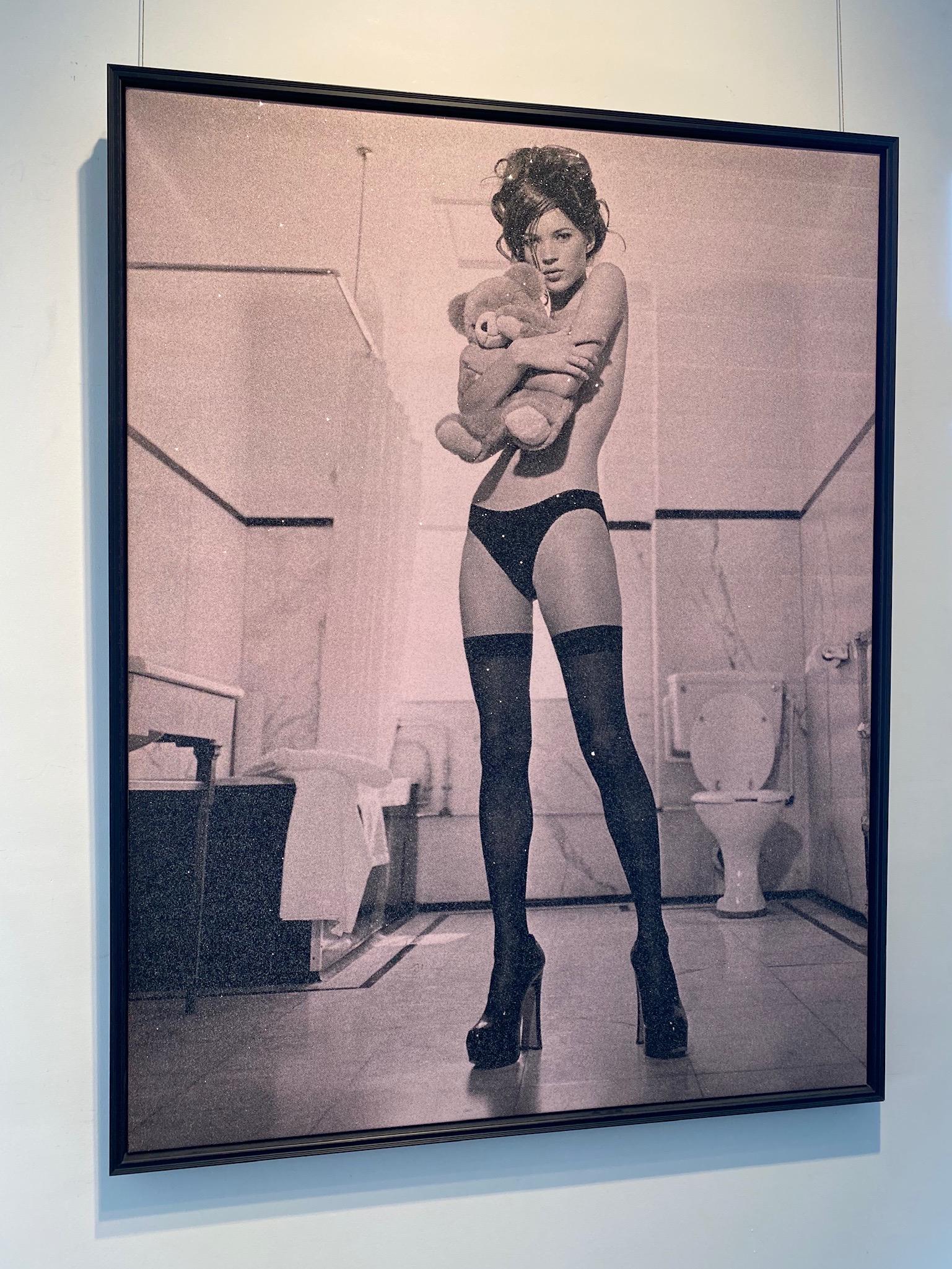 Kate Moss #1, All Saints Rosa (Grau), Figurative Photograph, von Russell Young