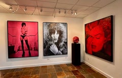 Kate Moss #3- Melrose Pink and Black with diamond dust - Framed