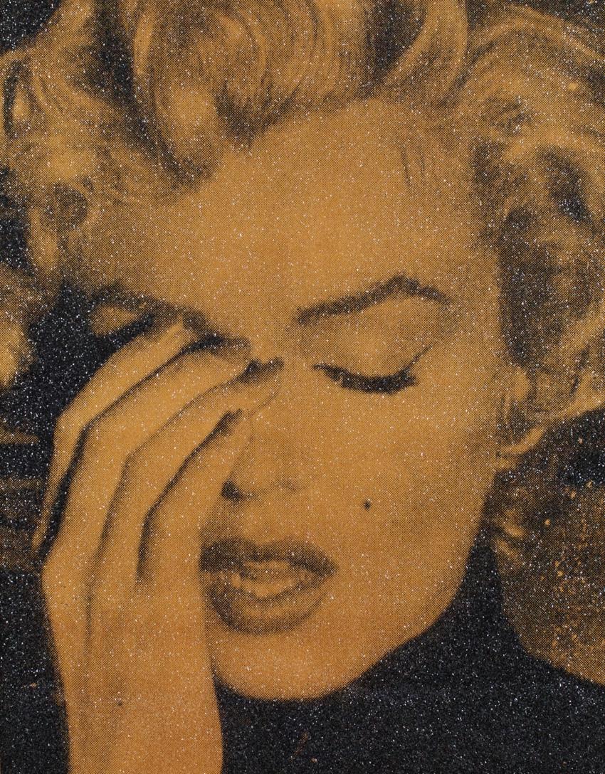 MARILYN CRYING CALIFORNIA - Vegas Gold-Edition 3/4, 2015 - Mixed Media Art by Russell Young