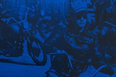 Brando Bike - Motorcycle Portrait of Marlon Brando, Screen Print on Linen