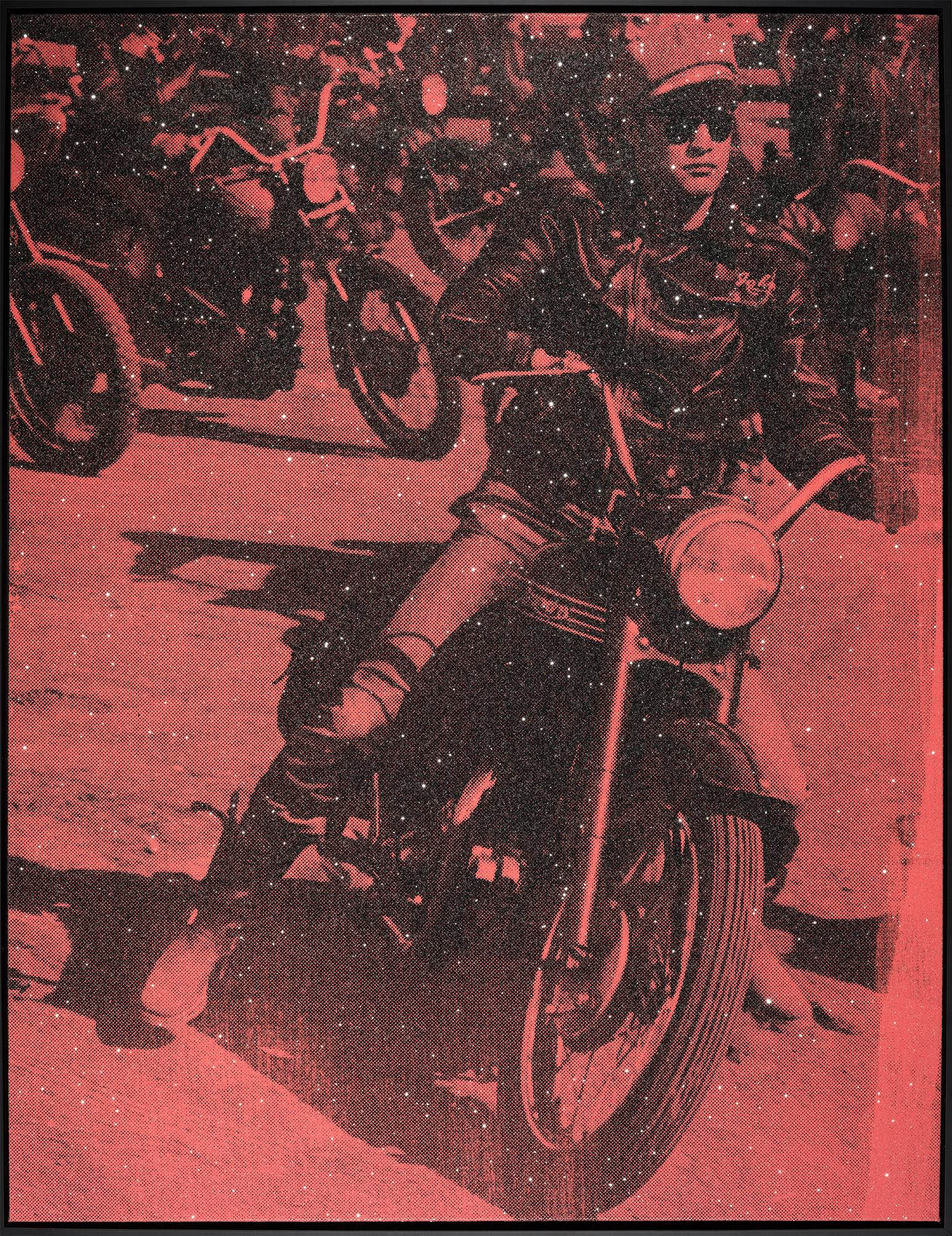 "Brando Bike (Priscilla Pink)" Russell Young serigrafía tirada a mano sobre lino