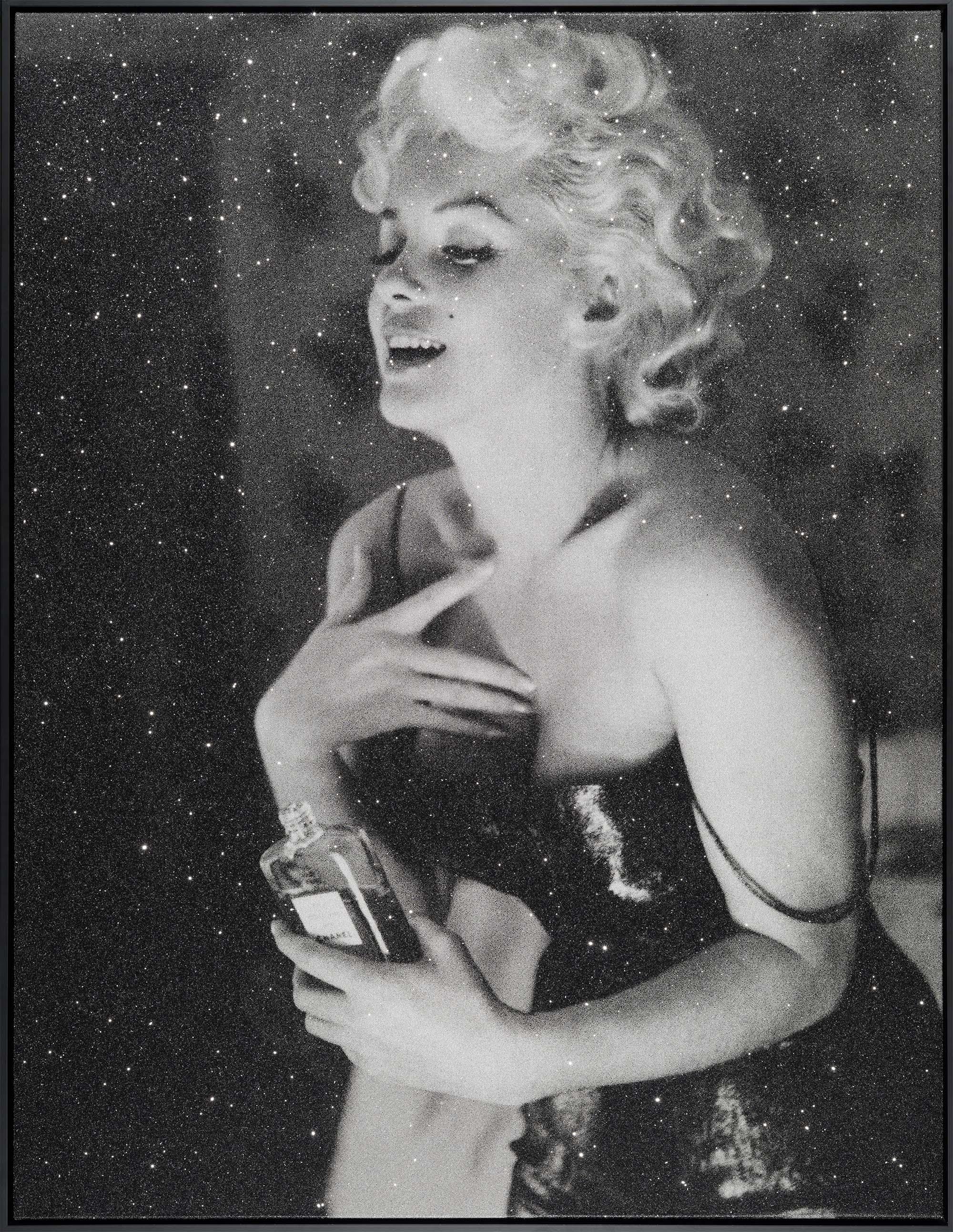 "Marilyn Chanel Diamante [Blanco Reinas (B+W Blanco Brillante)]" serigrafía sobre lino