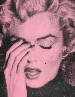 "Marilyn Crying Diamond (Hollywood Pink)" hand-pulled screen print on linen
