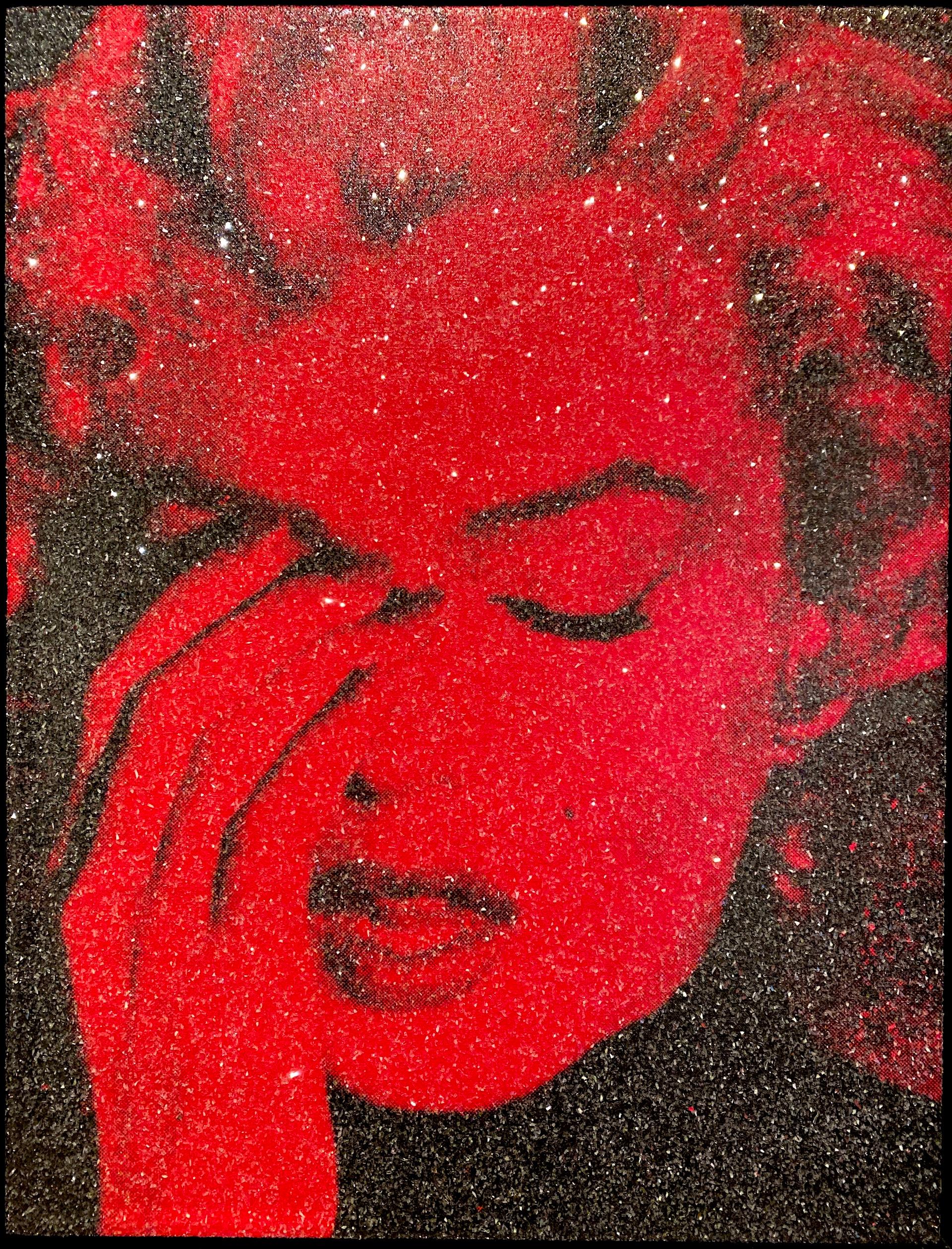 Russell Young Portrait Print - Marilyn Crying - Fire Red