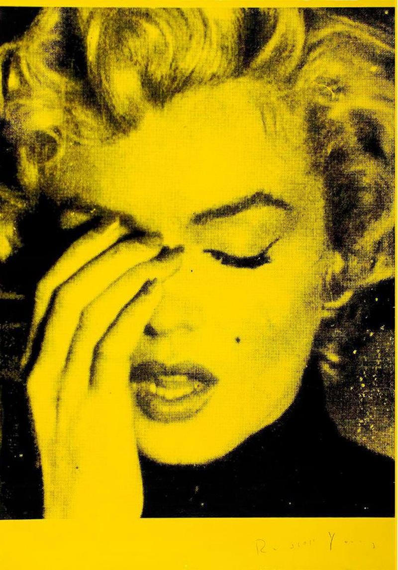 Russell Young Portrait Print - Marilyn Crying (Mulholland Yellow)
