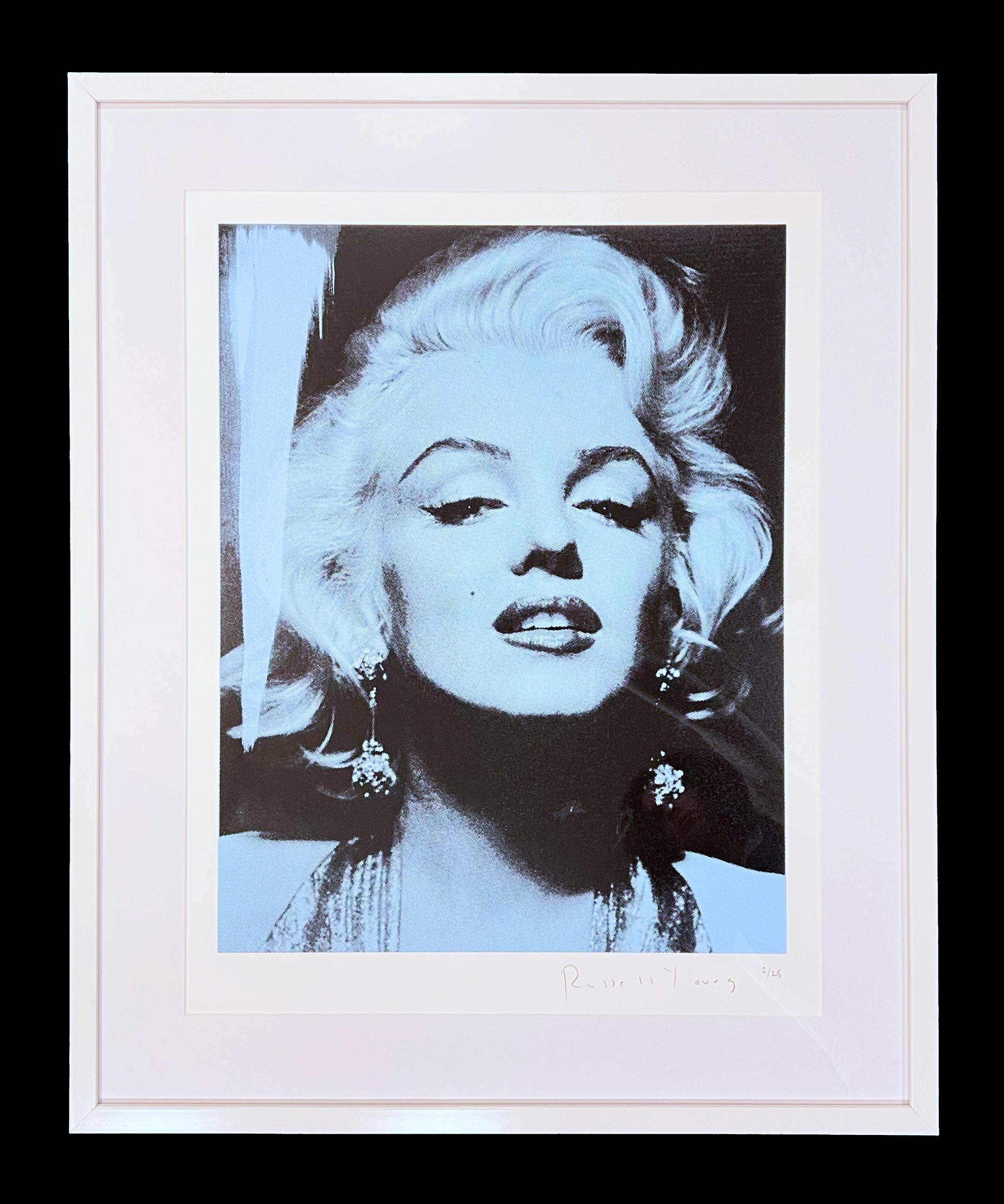 Marilyn Portrait (Blue) - Pop Art Print by Russell Young