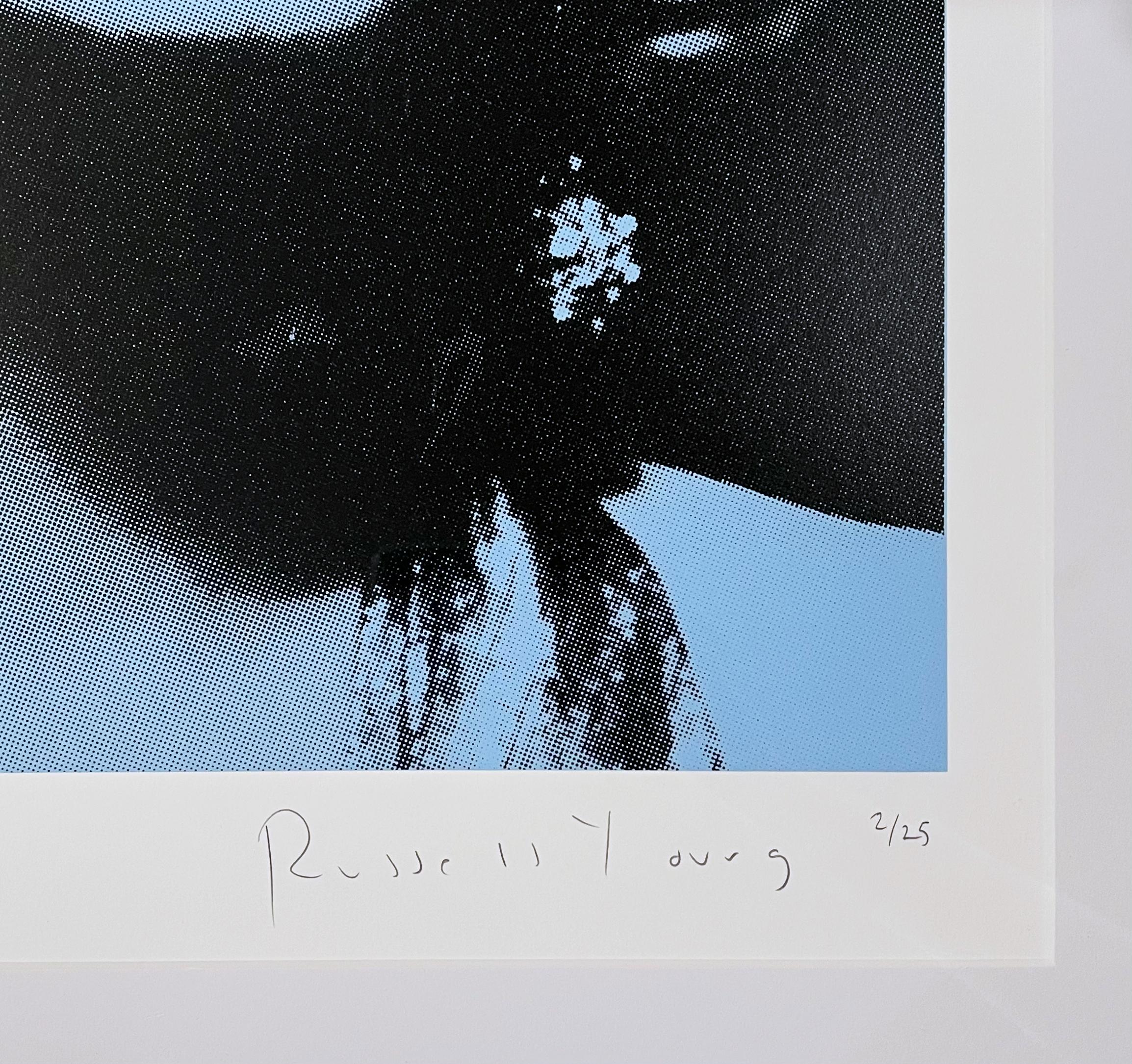 Ritratto di Marilyn (blu) - Figurative Print Blu di Russell Young