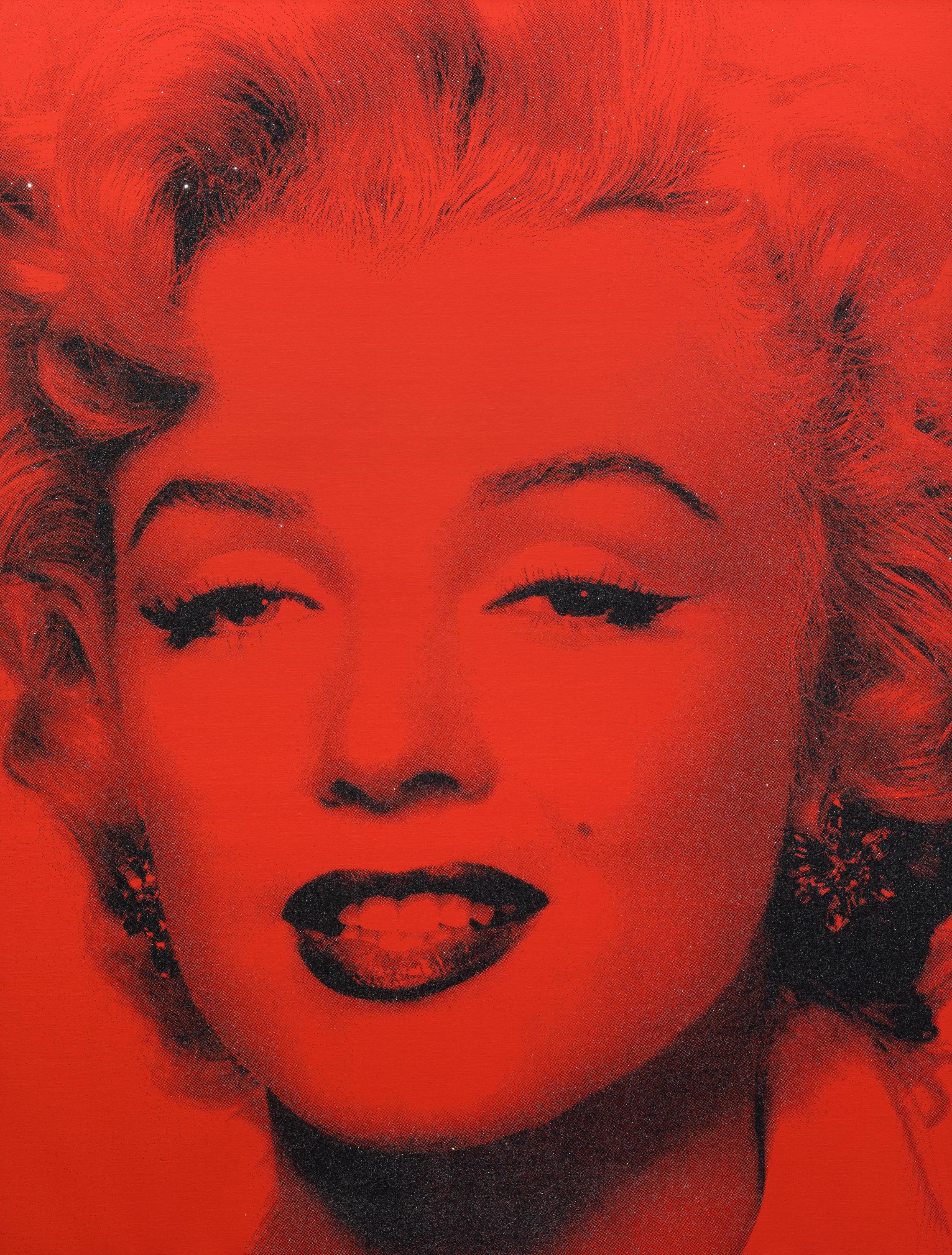 Marilyn Superstar - Portrait of Monroe, Diamond Dust Screenprint on Canvas