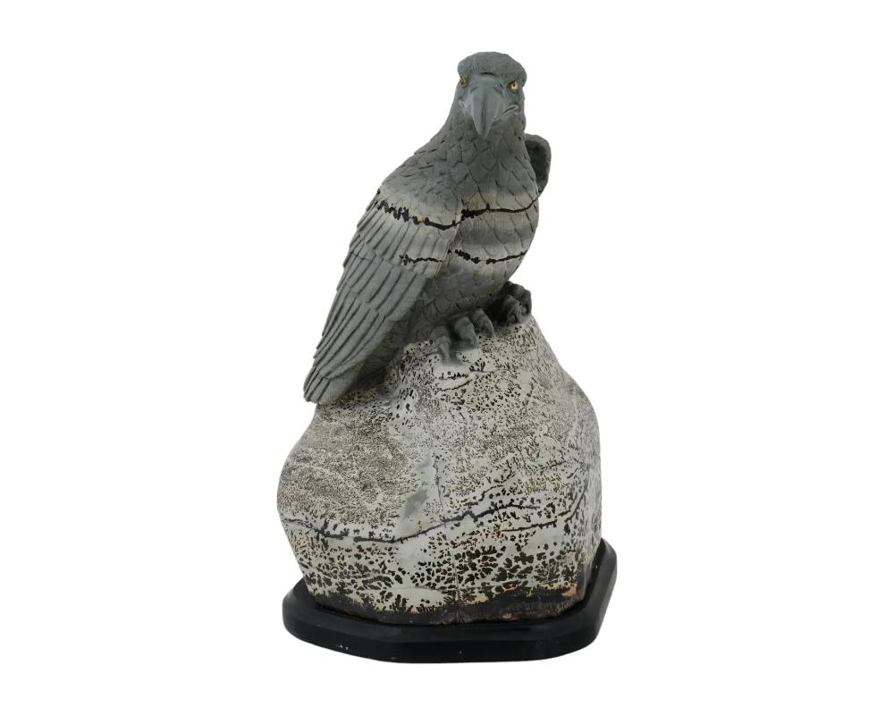 20th Century Russian Hand Carved Jasper Stone Eagle Sculpture For Sale