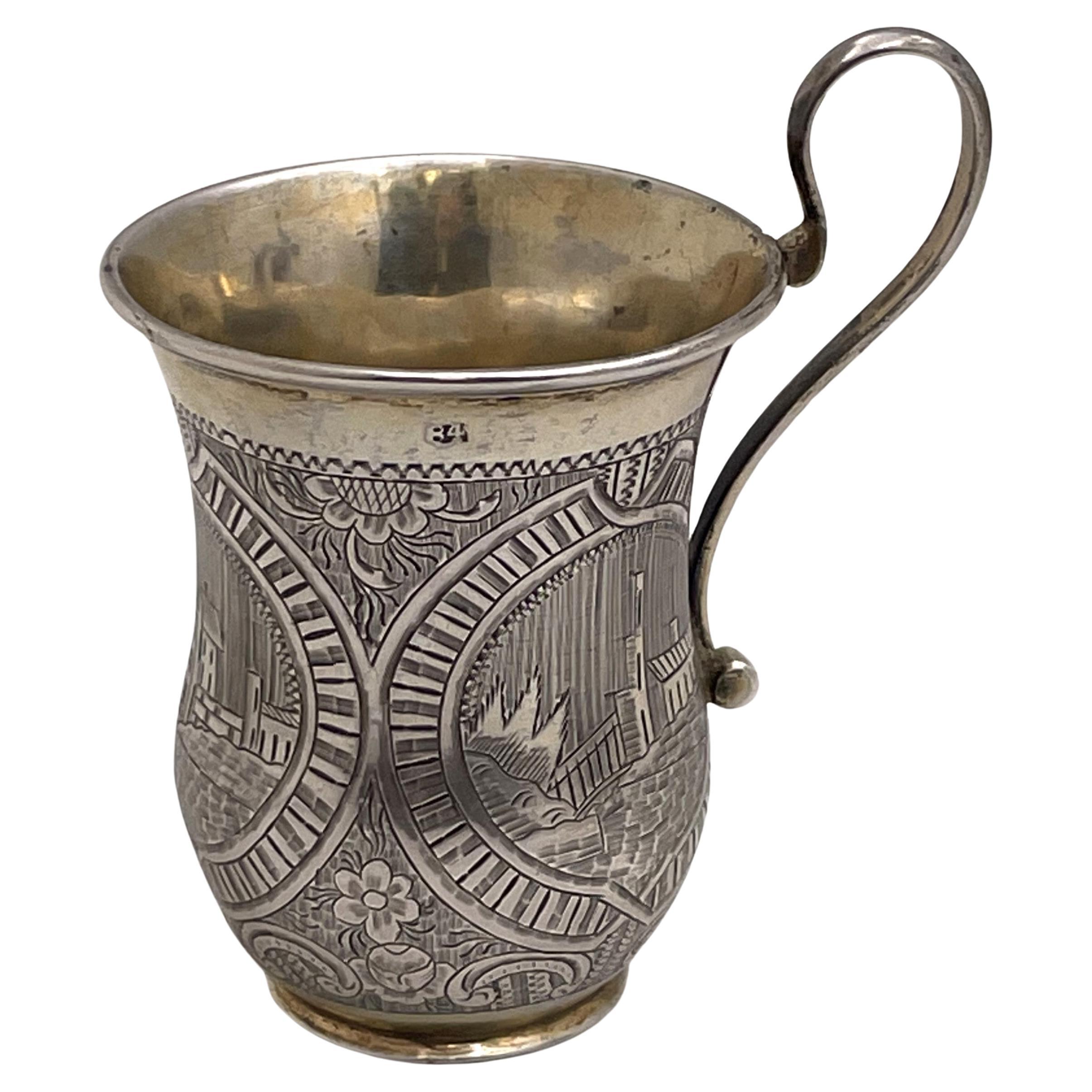 Russian 0.84 Silver 1851 Vodka Mug For Sale