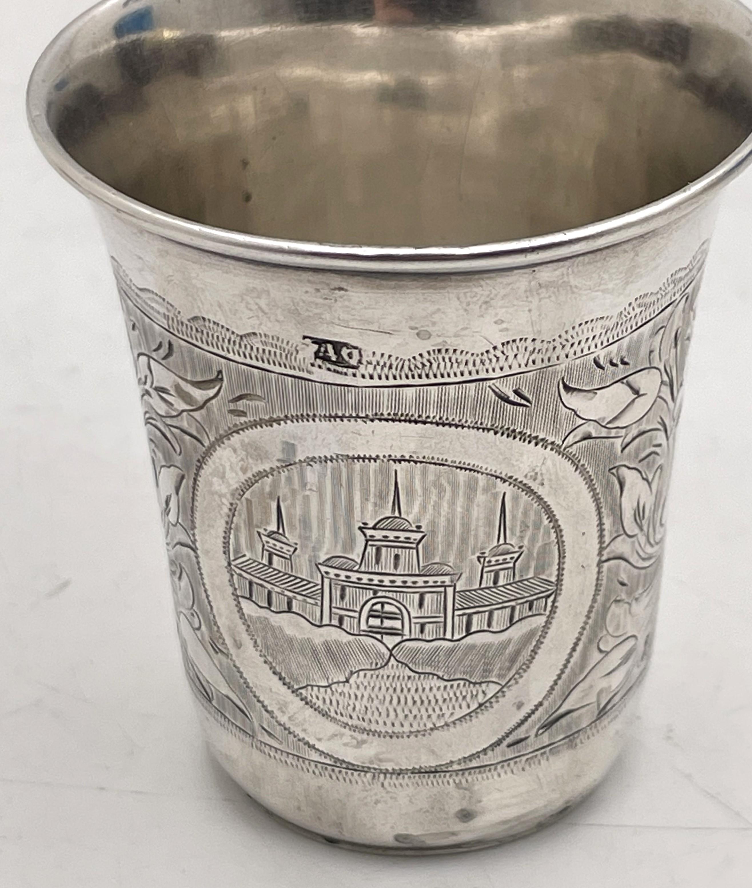 Russian 0.84 Silver 19th Century Kiddush Cup For Sale 2