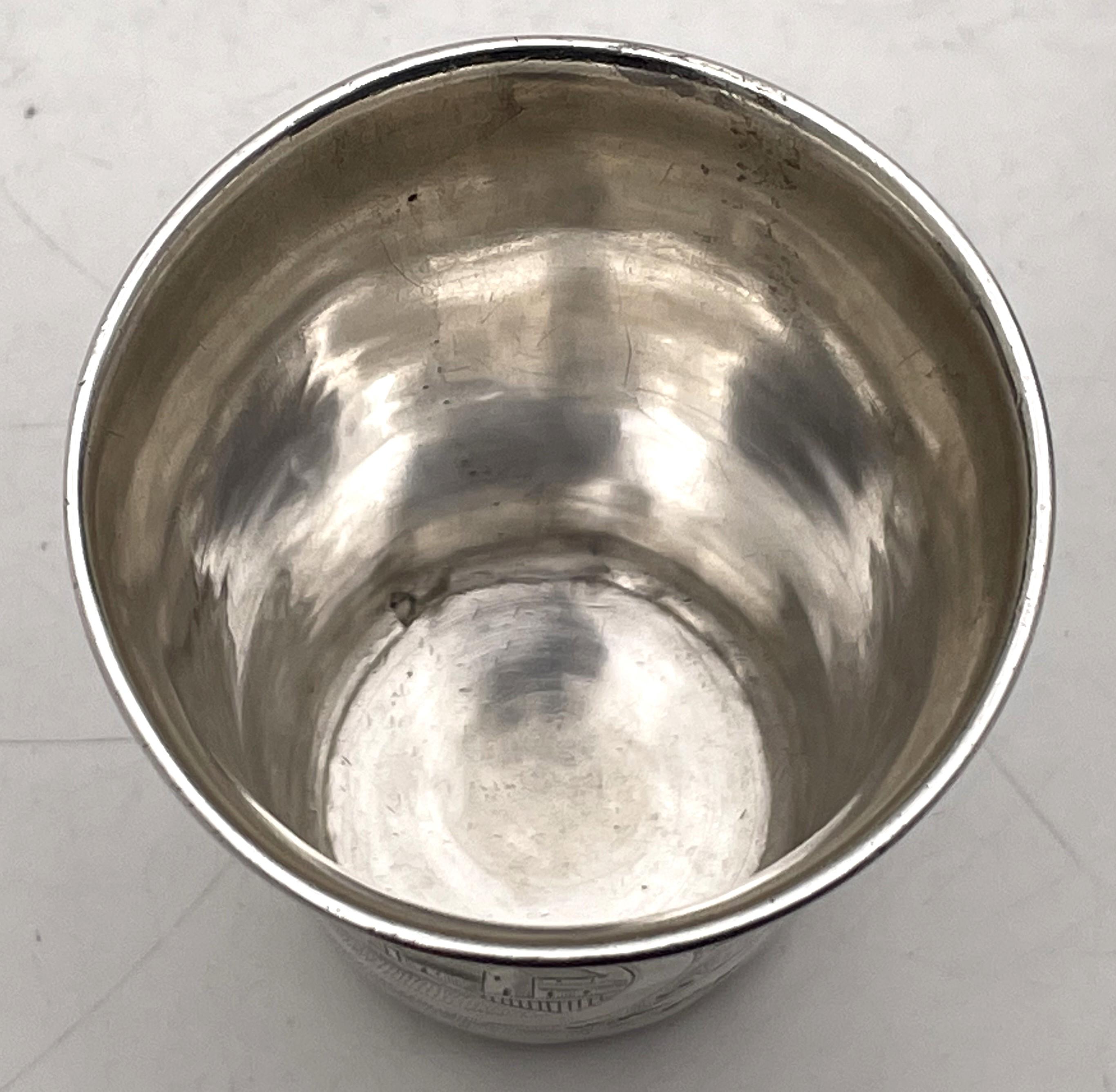 Russian 0.84 Silver 19th Century Kiddush Cup For Sale 3
