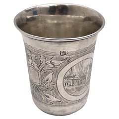 Russian 0.84 Silver 19th Century Kiddush Cup