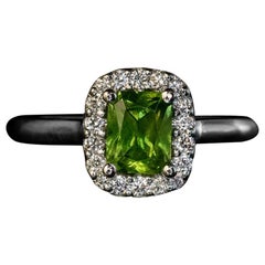 Russian 1.45 Carat Demantoid Diamond White Gold Ring