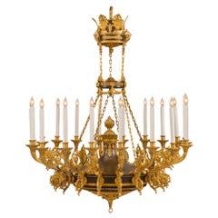 Russian 19th Century Empire St. Patinated Bronze and Ormolu Chandelier
