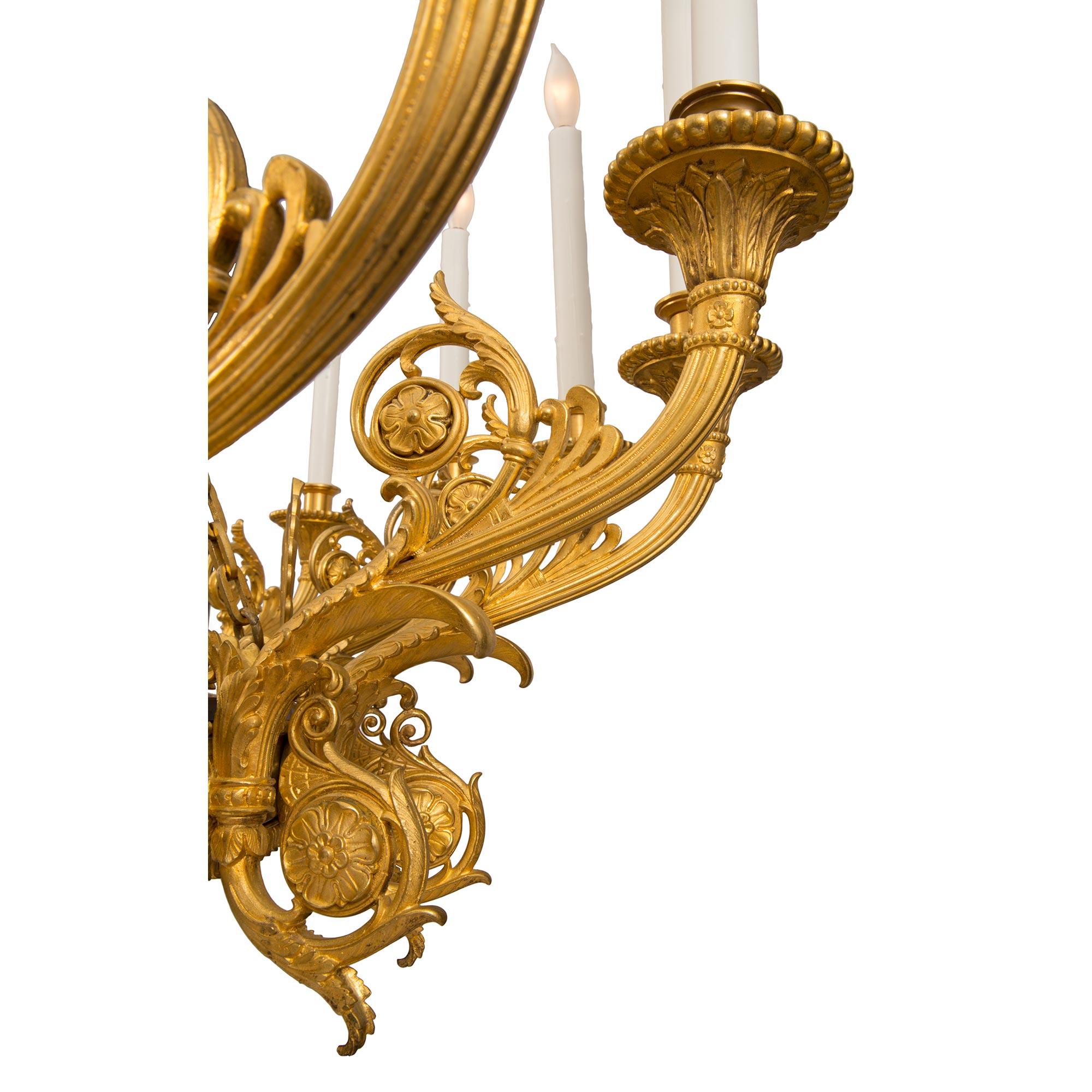 Russian 19th Century Empire St. Patinated Bronze and Ormolu Chandelier For Sale 4