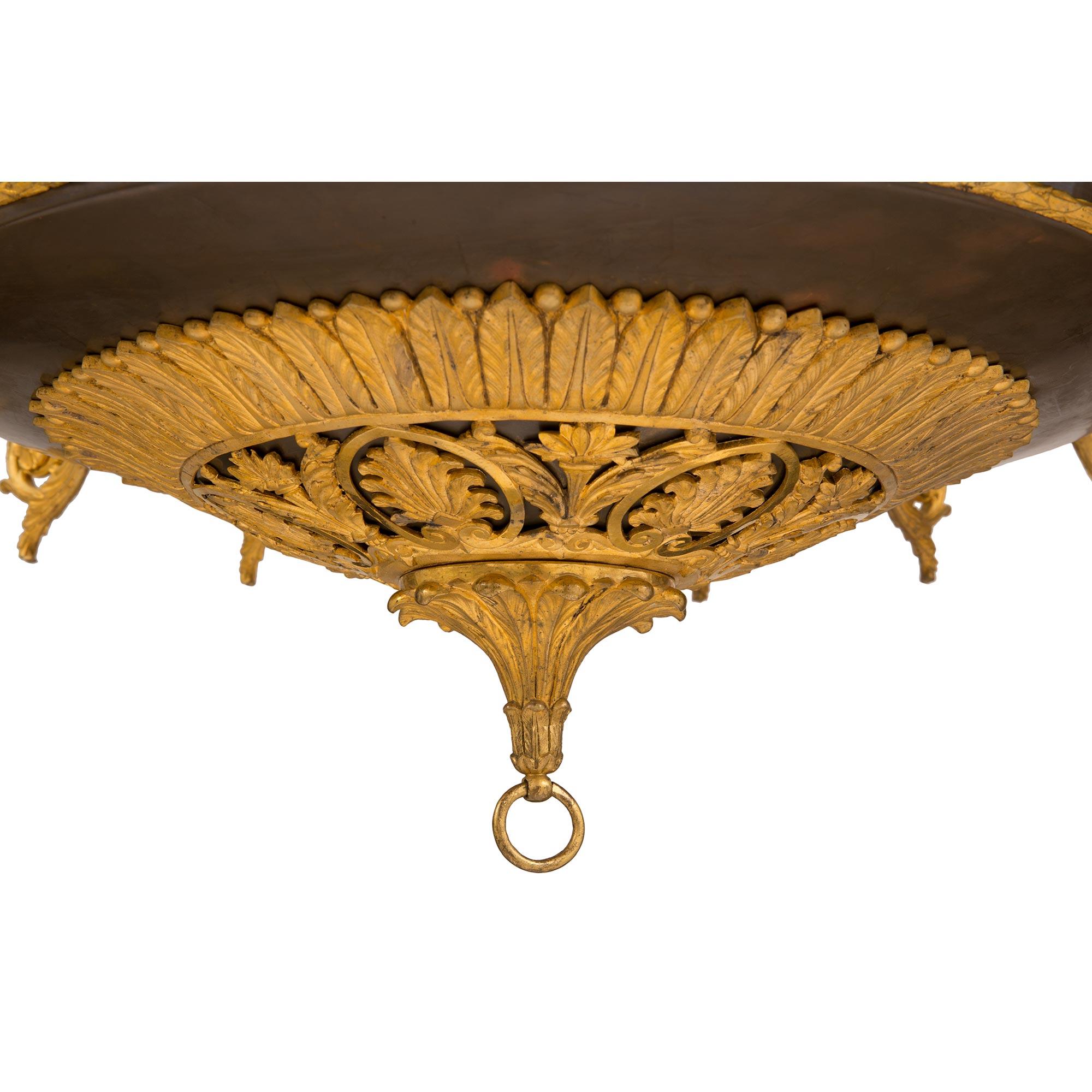 Russian 19th Century Empire St. Patinated Bronze and Ormolu Chandelier For Sale 5