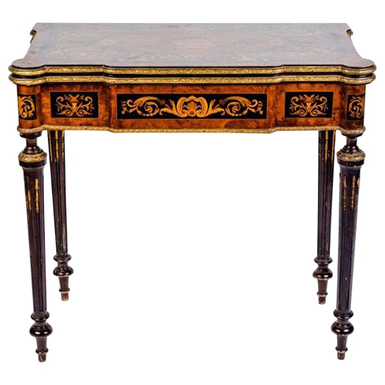 Russian 19th Century Marquetry Game Table, 1820