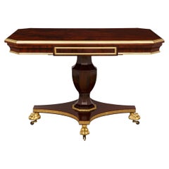 Russian 19th century Neo-Classical st. Mahogany, Giltwood and Brass side/center