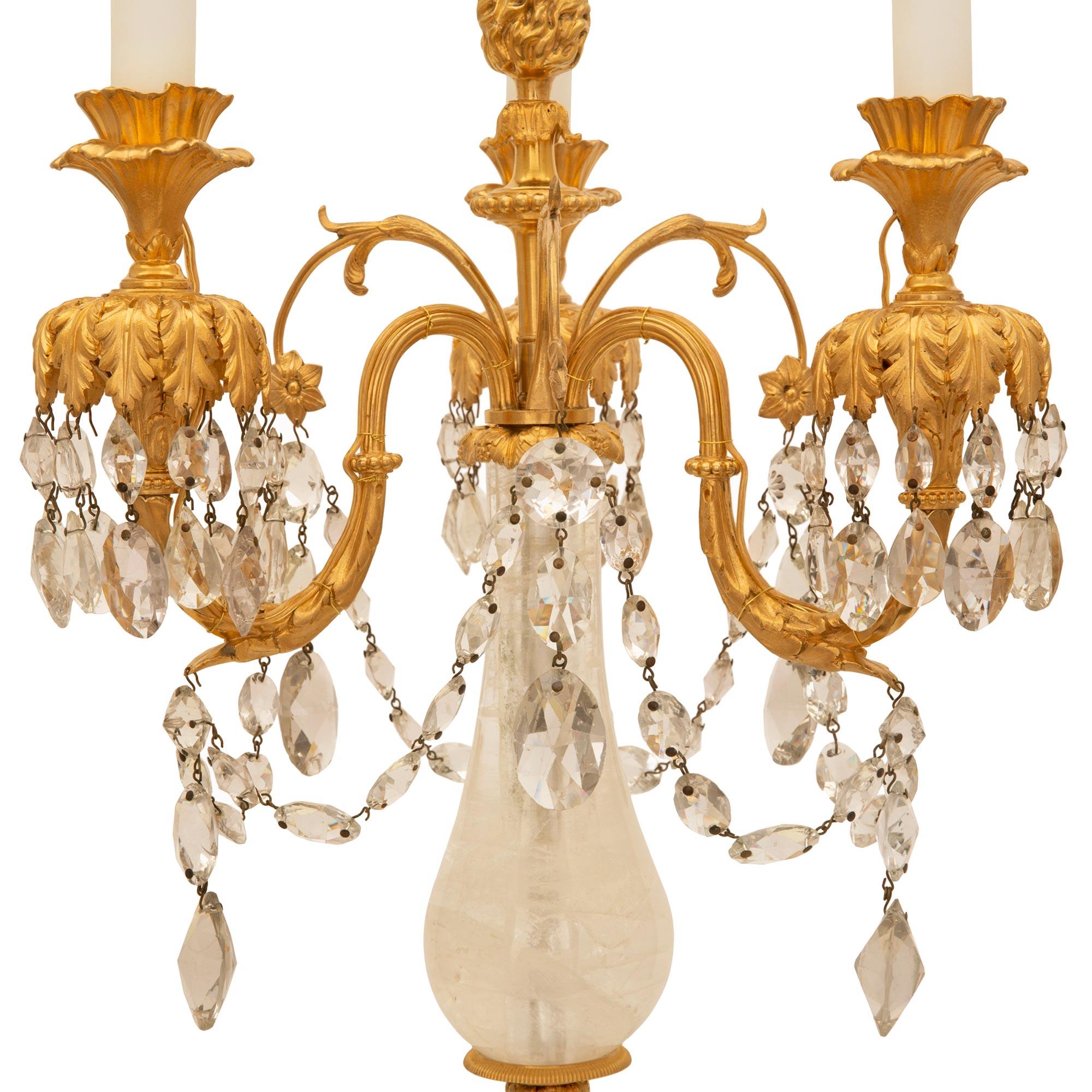 Russian 19th Century Neo-Classical St. Marble, Crystal, and Ormolu Lamps For Sale 2