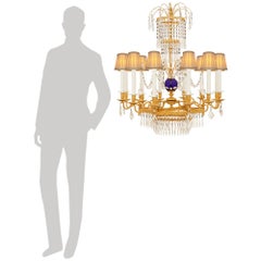 Russian 19th century Neo-Classical st. Ormolu, Glass and Crystal chandelier