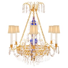 Russian 19th Century Neo-Classical St. Ormolu, Glass, and Crystal Chandelier