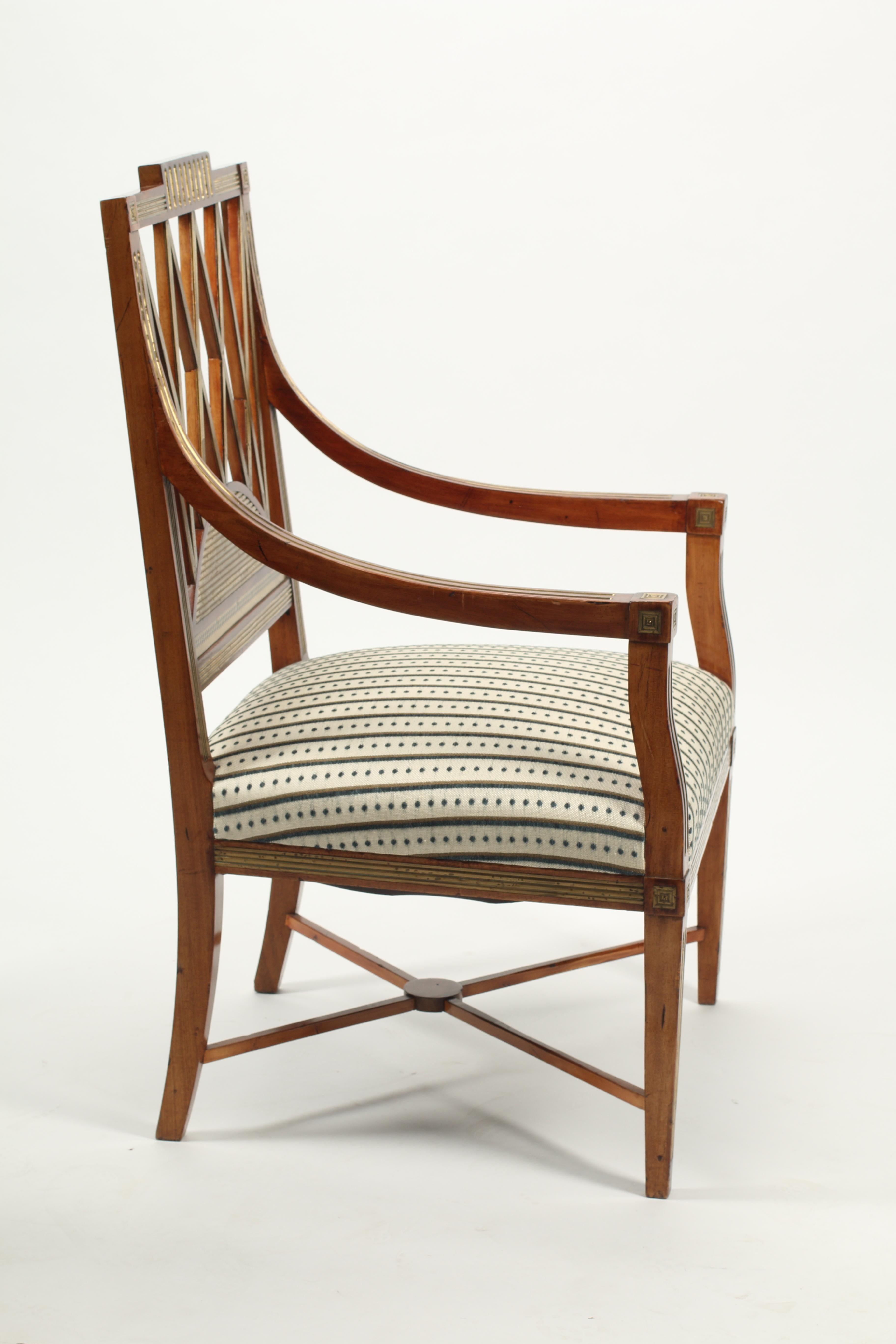Russian 19th Century Neoclassical Brass Mounted Chairs For Sale 6