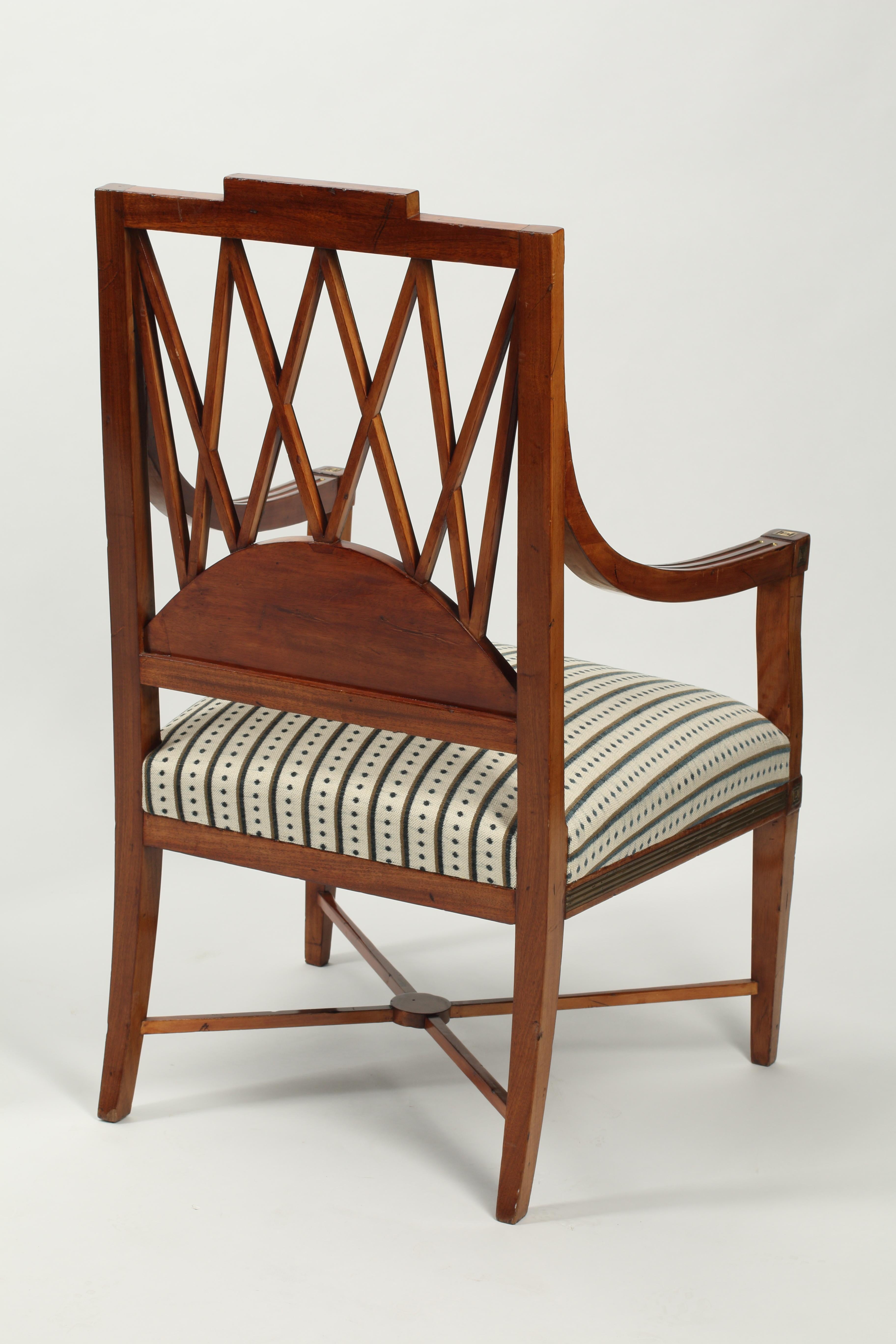 Russian 19th Century Neoclassical Brass Mounted Chairs For Sale 3