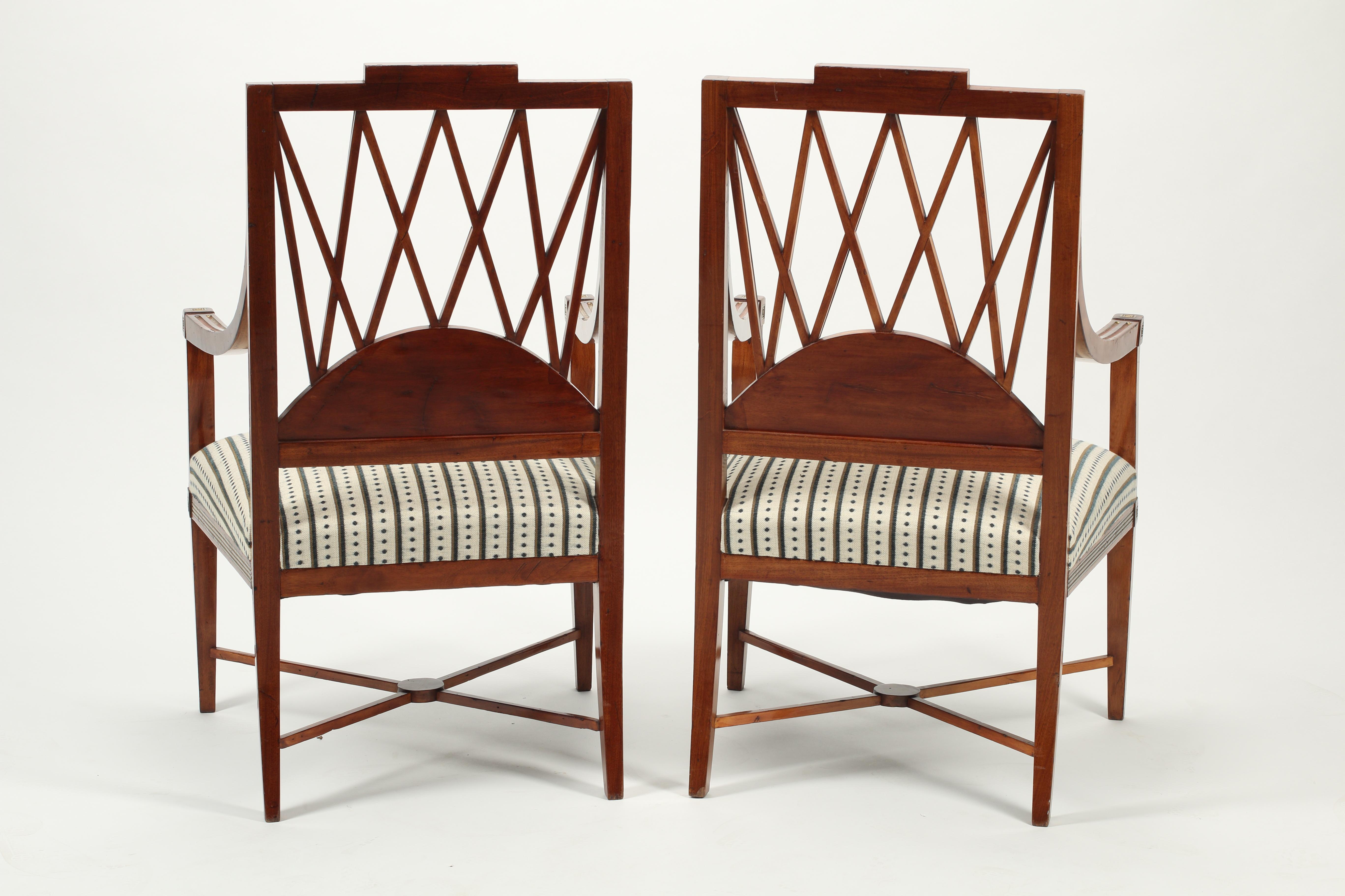 Russian 19th Century Neoclassical Brass Mounted Chairs For Sale 5